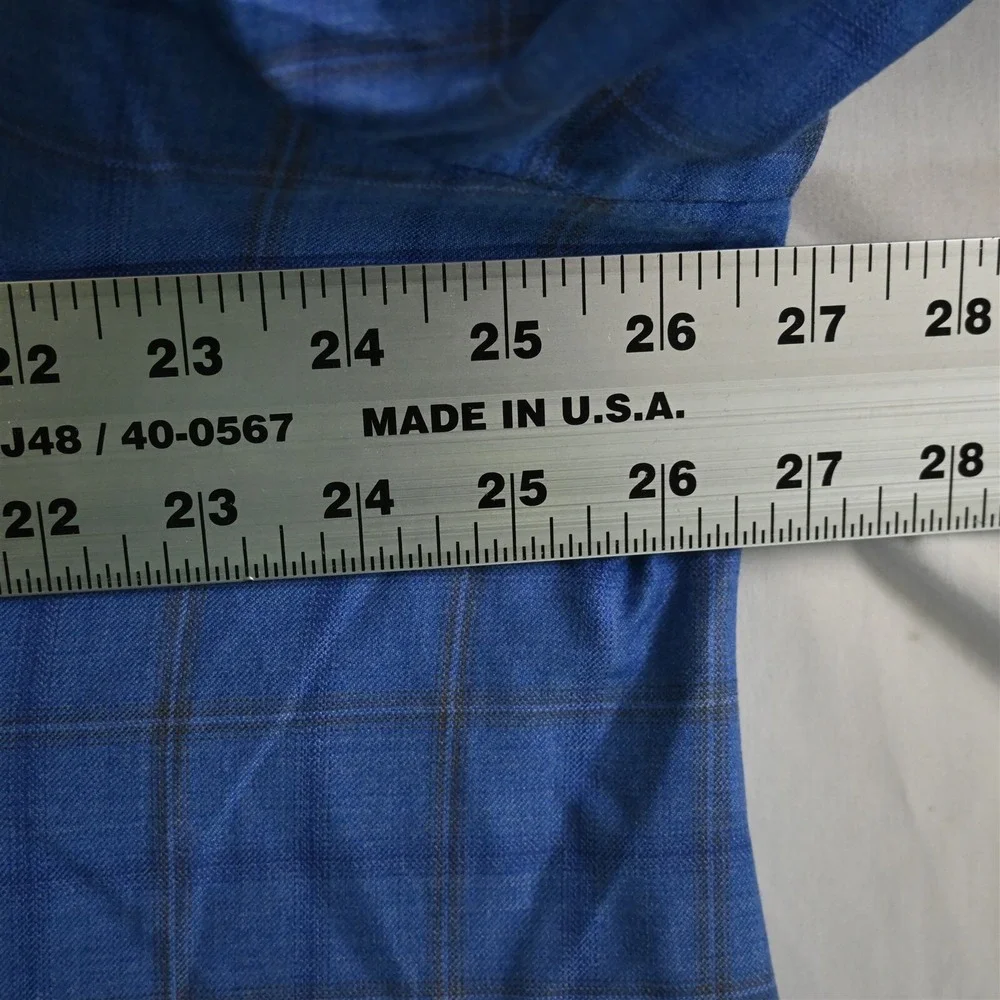 Tailored 56R Blue‎ Plaid 100% Wool Mens Blazer Suit Jacket Sport Coat_7